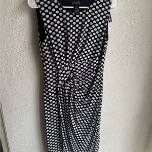 Enfocus Studio Black and White Polka Dot Maxi Dress